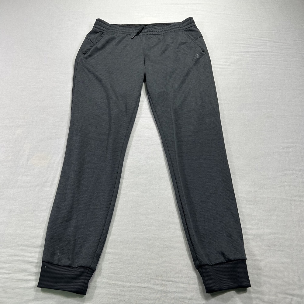 Adidas Joggers Womens Medium Gray Track Pants Gym Taper Soccer Drawstring Pocket
